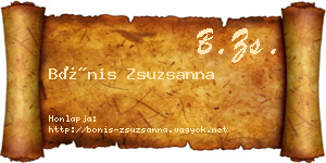 Bónis Zsuzsanna névjegykártya